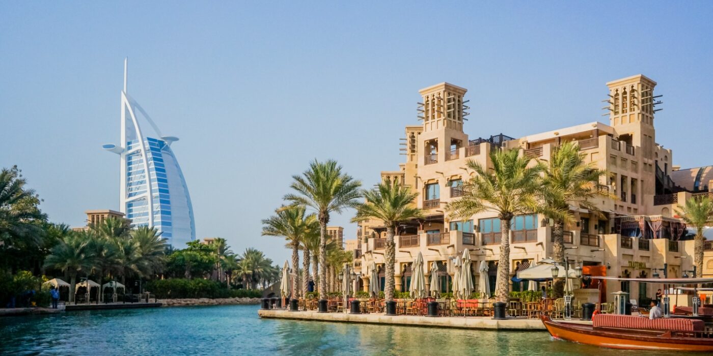 Dubai skyline with iconic real estate developments